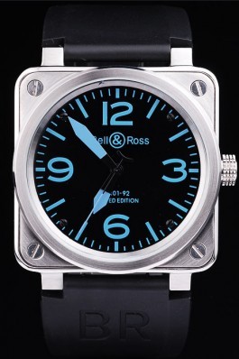 Black Rubber Band Top Quality BR01-92 Dial Limited Edition Luxury Watch 4198 Bell Ross Replica For Sale