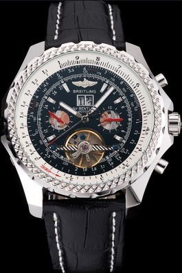 Black Leather Band Top Quality Breitling Motors Black Luxury Watch 4035 Fake Breitling Bentley