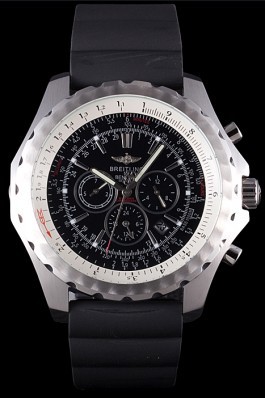 Black Rubber Band Top Quality Breitling Motors Black Luxury Stainless Steel Watch 4048 Fake Breitling Bentley