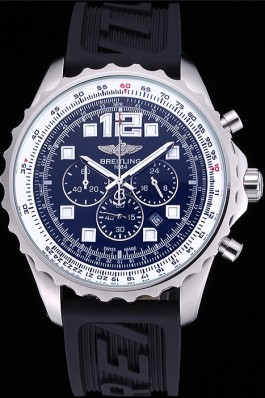Breitling Professional Chronospace Black Dial Rubber Bracelet 622504 Replica Designer Watches