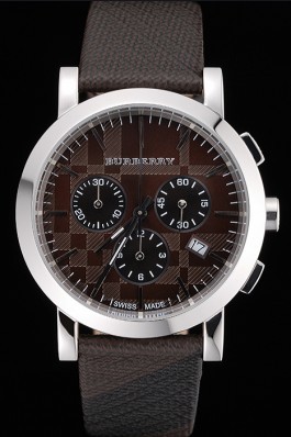 Replica Burberry The City Classic Chronograph Brown Dial Smoked Trench Bracelet  622571