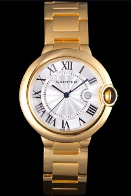 Cartier Ballon Bleu 42mm White Dial Gold Case And Bracelet Cartier Replica