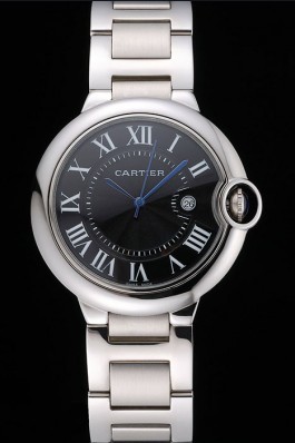 Cartier Ballon Bleu 42mm Black Dial Stainless Steel Case And Bracelet Cartier Replica