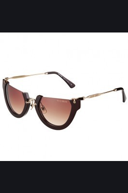 Replica Miu Miu Rounded Cut Off Cat-Eye Brown Sunglasses 308041