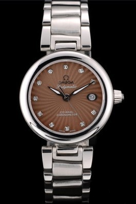 Omega DeVille Ladymatic Stainless Steel Strap Brown Dial Omega Replica Watch