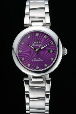 Omega Ladymatic Purple Dial Stainless Steel Bracelet 622459 Omega Replica Watch