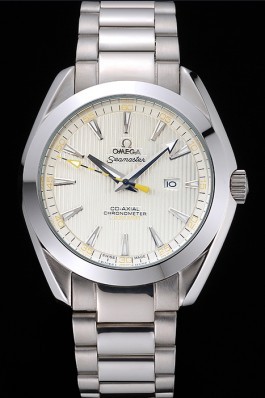 Omega Seamaster Aqua Terra Ivory Dial Black And Yellow Seconds Hand Stainless Steel Bracelet 622525 Omega Replica Seamaster