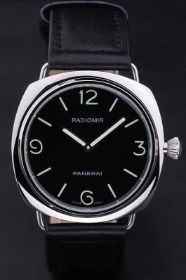 Black Leather Band Top Quality Men's Leather Luxury Panerai Radiomir 4805 Panerai Replica Watch