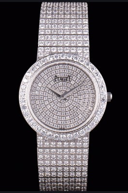 Replica Piaget Swiss Limelight Diamonds Encrusted Stainless Steel Watch 80297