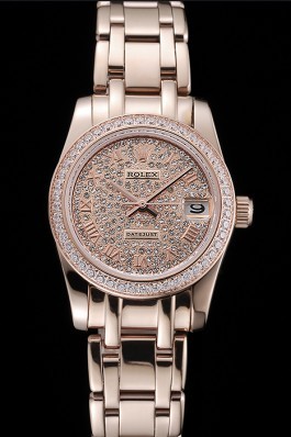 Rolex Datejust Diamond Dial And Bezel Pink Gold Case And Bracelet 622836 Replica Rolex Datejust