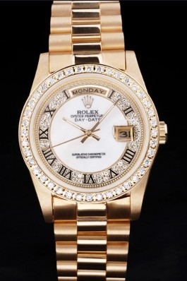 Gold Stainless Steel Band Top Quality Gold Day-Date Luxury Watch 5203 Rolex Replica Aaa