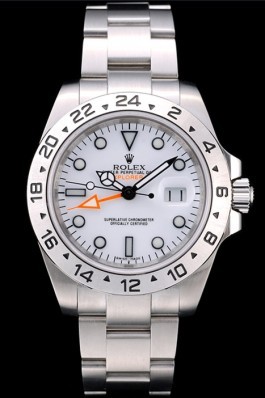Rolex Swiss Explorer Stainless Steel Bezel White Dial Watch Replica Rolex