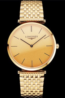 Swiss Longines Grande Classique Gold Dial Gold Case And Bracelet Longines Replica Watch