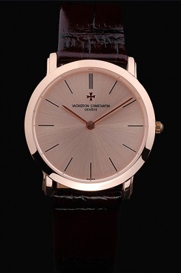 Brown Leather Band Top Quality Maroon Constantin Luxury Watch 5474 Replica Vacheron Constantin