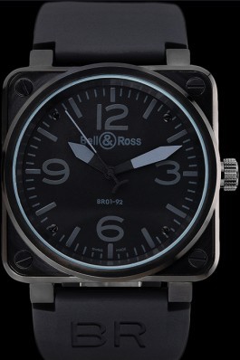 Black Rubber Band Top Quality Black & Ross Luxury Ion-plated Steel Watch 4241 Bell Ross Replica For Sale