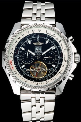 Stainless Steel Band Top Quality Breitling Polished Steel Kinetic Watch 4161 Fake Breitling Bentley