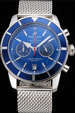 Breitling Superocean Heritage Chronographe 44 Blue Dial And Bezel Stainless Steel Case And Bracelet Breitling Watches