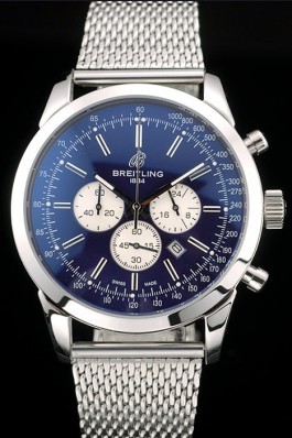 Breitling Transocean Stainless Steel Case Blue Dial Breitling Replica