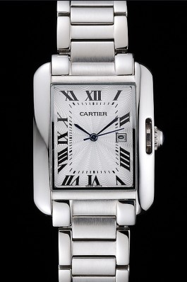 Cartier Tank Anglaise 30mm White Dial Stainless Steel Case And Bracelet Cartier Replica