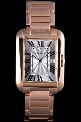 Cartier Tank Anglaise 36mm White Dial Rose Gold Case And Bracelet Cartier Replica