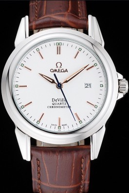Brown Leather Band Top Quality Brown Leather Men's Omega Deville Luxury Watch 4745 Omega Replica Watch