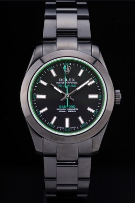 Rolex Milgaus Bamford Ion Plated Stainless Steel Bezel Black Dial 7476 Luxury Watch Replica