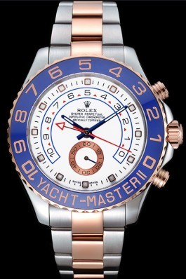 Rolex Yacht-Master II White Dial Blue Bezel Stainless Steel and Rose Gold Bracelet 622270 Rolex Replica Cheap
