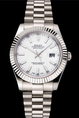 Swiss Rolex Datejust White Dial Stainless Steel Case And Bracelet Replica Rolex Datejust