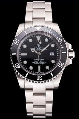 Swiss Rolex Submariner Small Date Black Dial And Bezel Stainless Steel Case And Bracelet Rolex Submariner Replica