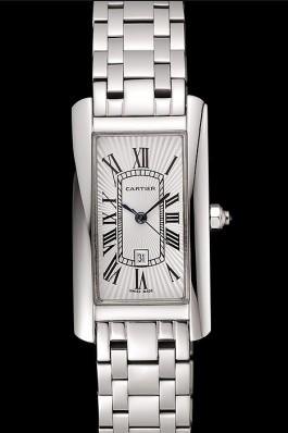 Cartier Tank Americaine 21mm White Dial Stainless Steel Case And Bracelet Cartier Replica